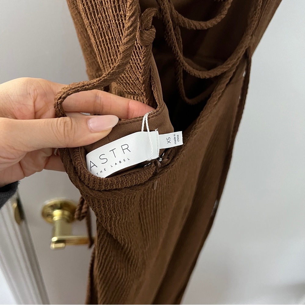 NWT Brinda Wrap Midi Dress in Brown - Picture 7 of 13